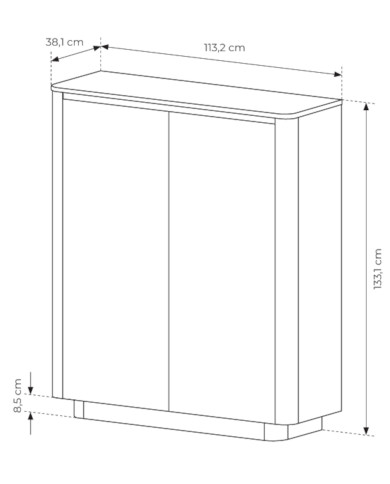 Komoda Wysoka Torro 2D, dwudrzwiowa, Dąb cremona/ Czarny, Laski Meble Komoda Wysoka Torro 2D, dwudrzwiowa, Dąb cremona/ Czarny, Laski Meble