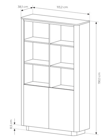 Regał Torro 2D , wnęki, szuflady, Dąb cremona/ Czarny, Laski Meble Regał Torro 2D , wnęki, szuflady, Dąb cremona/ Czarny, Laski Meble