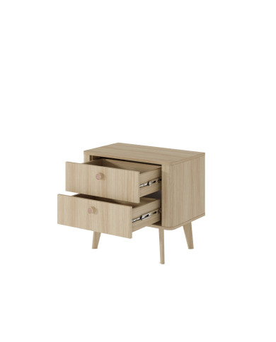 Szafka nocna Viki 2S, szuflady, Dąb barista, Laski Meble Szafka nocna Viki 2S, szuflady, Dąb barista, Laski Meble