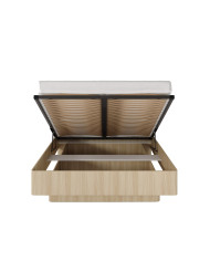 Łóżko sypialniane Viki 160x200, tapicerowany zagłówek, pojemnik, Dąb barista, Laski Meble