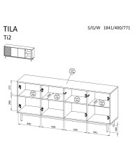 Komoda Tilia Ti2, z drzwiami, Cashmere/ Dąb olejowany, DOLMAR