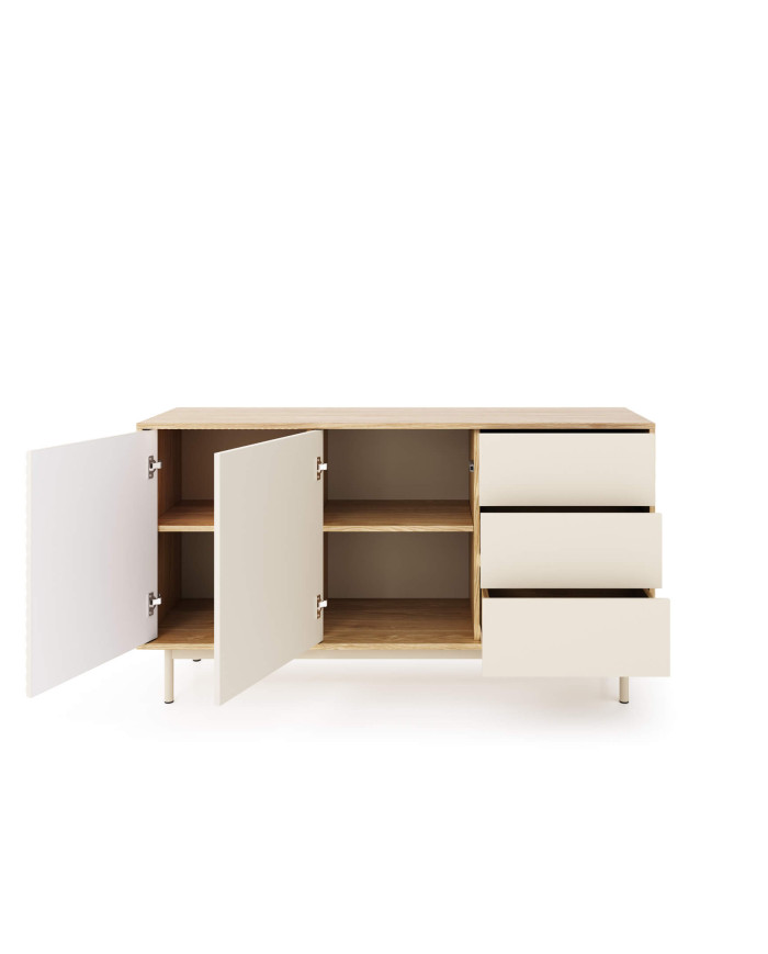 Komoda Tilia Ti3, z drzwiami i szufladami, Cashmere/ Dąb olejowany, DOLMAR