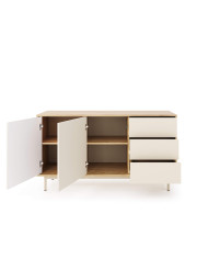 Komoda Tilia Ti3, z drzwiami i szufladami, Cashmere/ Dąb olejowany, DOLMAR