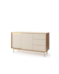 Komoda Tilia Ti3, z drzwiami i szufladami, Cashmere/ Dąb olejowany, DOLMAR