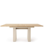 Stół prostokątny Tilia Ti6, rozkładany, 1 wkład powiększający blat, 140-185/75/90 cm, Cashemere/ Dąb olejowany DOLMAR