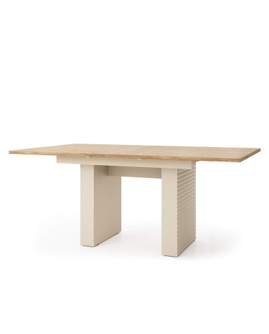 Stół prostokątny Tila Ti6, rozkładany, 1 wkład powiększający blat, 140-185/75/90 cm, Cashemere/ Dąb olejowany DOLMAR Stół prostokątny Tila Ti6, rozkładany, 1 wkład powiększający blat, 140-185/75/90 cm, Cashemere/ Dąb olejowany DOLMAR
