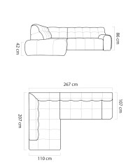 Narożnik Cocoon L, elektrycznie wysuwane siedzisko, WERSAL