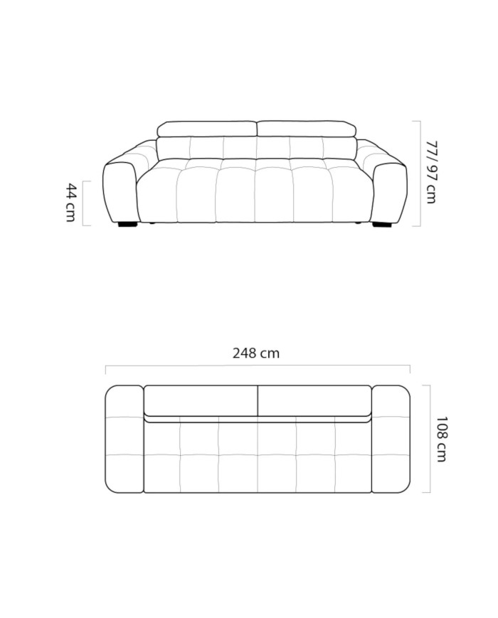 Big sofa Bull, elektrycznie wysuwane siedzisko, regulowane zagłówki, Wersal