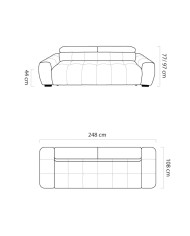 Big sofa Bull, elektrycznie wysuwane siedzisko, regulowane zagłówki, Wersal