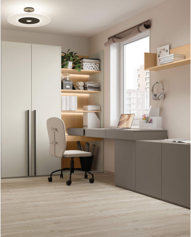 Regał Woow WO-04, z półkami i oświetleniem, szampański/ dąb vincenza bielony, LENART Regał Woow WO-04, z półkami i oświetleniem, szampański/ dąb vincenza bielony, LENART