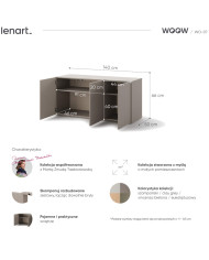 Komoda Woow WO-07, 3 drzwi, clay grey, LENART