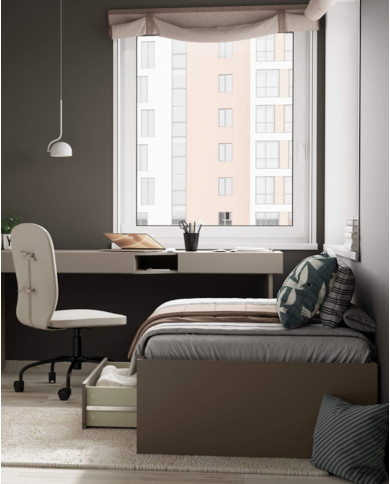 Łóżko Woow WO-12, łóżko rozsuwane z 2 szufladami, clay grey, LENART Łóżko Woow WO-12, łóżko rozsuwane z 2 szufladami, clay grey, LENART