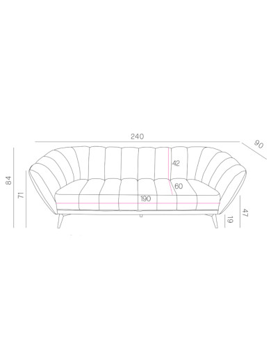 Sofa Valetti 3, trzyosobowa, Stagra