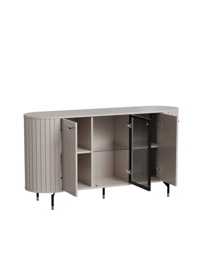 Komoda Zante ZA3, trzydrzwiowa, przeszklona, Cashmere, DOLMAR