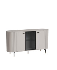 Komoda Zante ZA3, trzydrzwiowa, przeszklona, Cashmere, DOLMAR