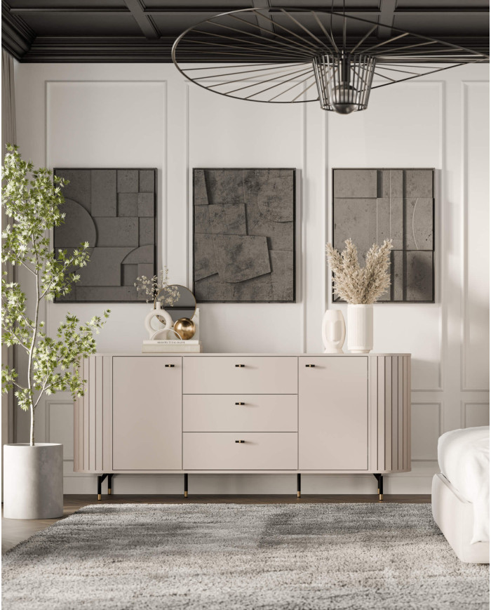 Komoda Zante ZA4, drzwi, szuflady, Cashmere, DOLMAR