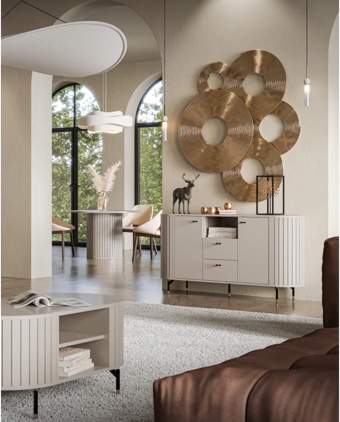Komoda Zante ZA4, drzwi, szuflady, Cashmere, DOLMAR