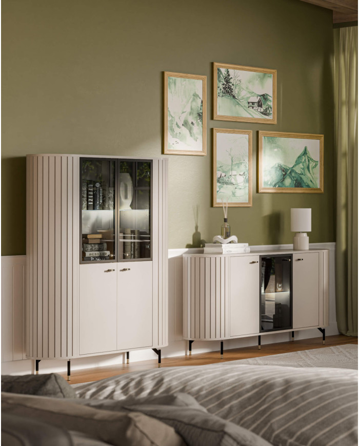 Komoda Zante ZA4, drzwi, szuflady, Cashmere, DOLMAR