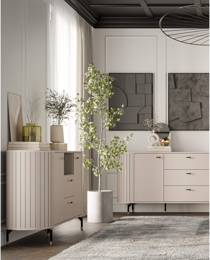 Komoda Zante ZA4, drzwi, szuflady, Cashmere, DOLMAR