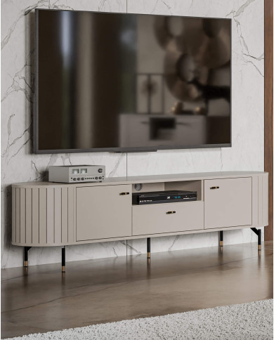 Szafka RTV Zante ZA5, drzwi, szuflada, wnęka regałowa, Cashmere, DOLMAR Szafka RTV Zante ZA5, drzwi, szuflada, wnęka regałowa, Cashmere, DOLMAR
