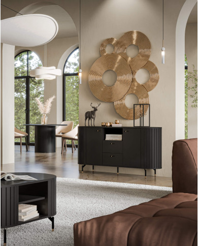 Stolik kawowy Zante ZA7, okrągły, Czarny mat, DOLMAR