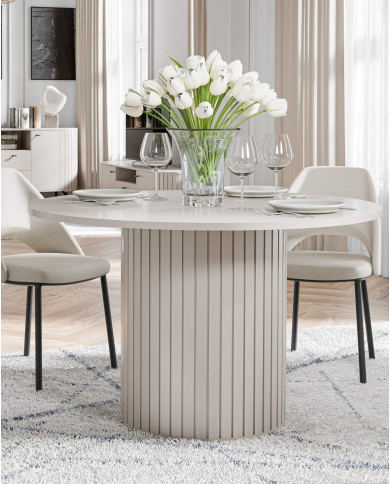 Stół kolumnowy Zante ZA8, okrągły, 120/120/75cm, Cashmere, DOLMAR