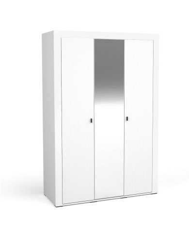 Szafa Mossa MO2, trzydrzwiowa, z drążkiem i półkami, Biały mat, DOLMAR Szafa Mossa MO2, trzydrzwiowa, z drążkiem i półkami, Biały mat, DOLMAR