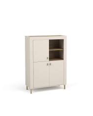 Komoda wysoka Mossa MO5, trzydrzwiowa, wnęka regałowa, Dąb whisky/ Cashmere, DOLMAR