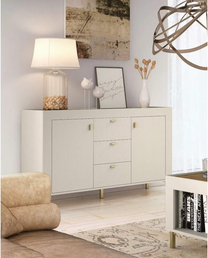 Komoda Mossa MO6, drzwi, szuflady, Dąb whisky/ Cashmere, DOLMAR