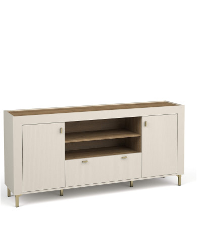 Komoda Mossa MO7, drzwi, szuflada, wnęka regałowa, Dąb whisky/ Cashmere, DOLMAR Komoda Mossa MO7, drzwi, szuflada, wnęka regałowa, Dąb whisky/ Cashmere, DOLMAR