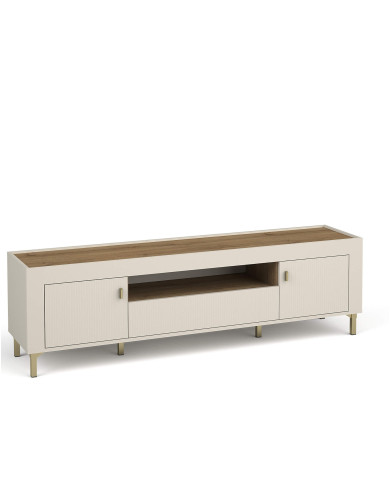 Szafka RTV Mossa MO8, drzwi, szuflada, wnęka regałowa, Dąb whisky/ Cashmere, DOLMAR Szafka RTV Mossa MO8, drzwi, szuflada, wnęka regałowa, Dąb whisky/ Cashmere, DOLMAR
