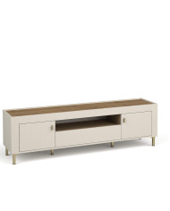 Szafka RTV Mossa MO8, drzwi, szuflada, wnęka regałowa, Dąb whisky/ Cashmere, DOLMAR