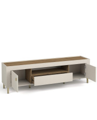 Szafka RTV Mossa MO8, drzwi, szuflada, wnęka regałowa, Dąb whisky/ Cashmere, DOLMAR