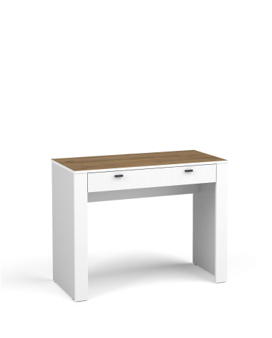 Konsola, toaletka Mossa MO10, szuflady, Dąb Whisky/ Biały mat, DOLMAR Konsola, toaletka Mossa MO10, szuflady, Dąb Whisky/ Biały mat, DOLMAR