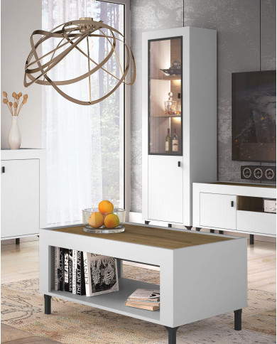 Konsola, toaletka Mossa MO10, szuflady, Dąb Whisky/ Biały mat, DOLMAR Konsola, toaletka Mossa MO10, szuflady, Dąb Whisky/ Biały mat, DOLMAR