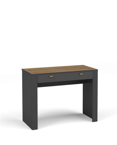 Konsola, toaletka Mossa MO10, szuflady, Dąb Whisky/ Czarny Mat, DOLMAR Konsola, toaletka Mossa MO10, szuflady, Dąb Whisky/ Czarny Mat, DOLMAR