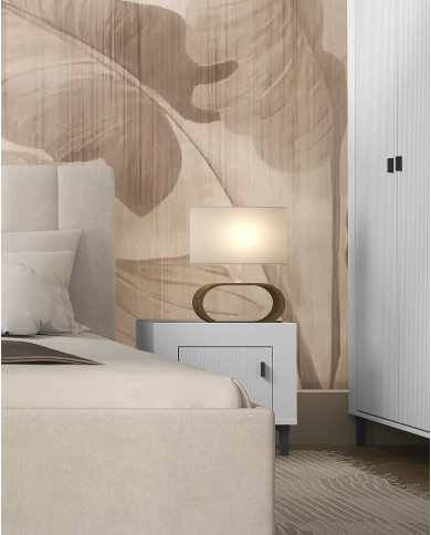 Szafka nocna Mossa MO11, drzwiczki, Dąb whisky/ Biały mat, DOLMAR