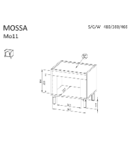 Szafka nocna Mossa MO11, drzwiczki, Dąb whisky/ Cashmere, DOLMAR