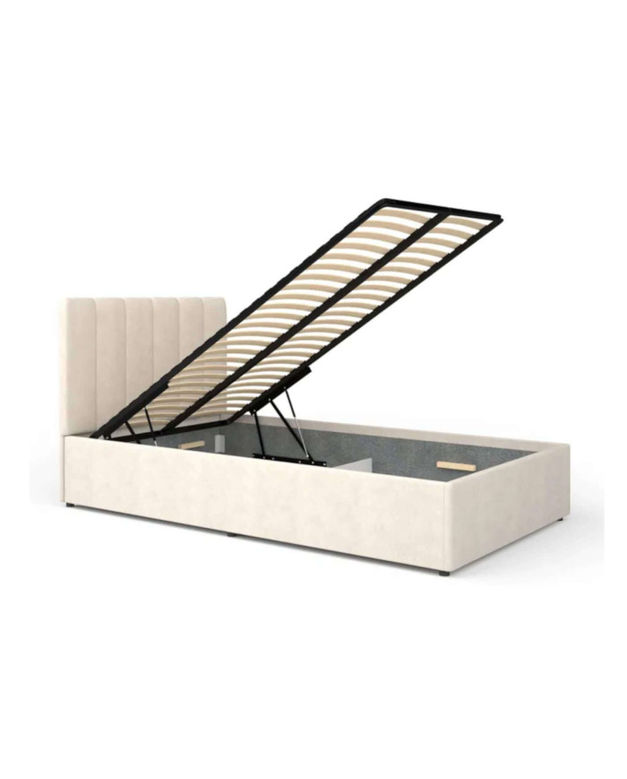 Łóżka Mossa MO12, stelaż z podnośnikami, pojemnik, 120x200 cm, tkanina Cloud 3, DOLMAR