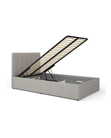 Łóżka Mossa MO12, stelaż z podnośnikami, pojemnik, 120x200 cm, tkanina Cloud 82, DOLMAR