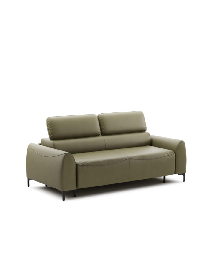Sofa Monza, włoska funkcja spania, materac, regulowane zagłówki, PUSZMAN