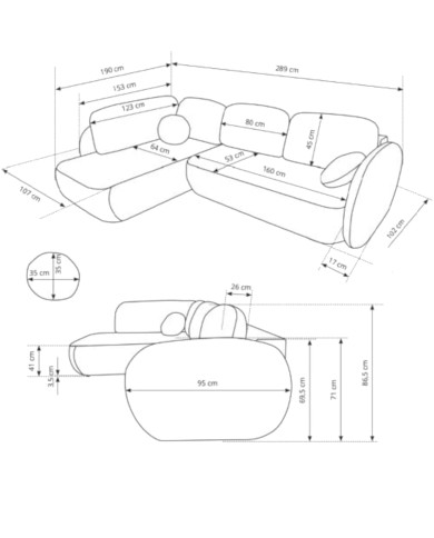 Narożnik Olio 2, funkcja spania, pojemnik, Laski Meble Narożnik Olio 2, funkcja spania, pojemnik, Laski Meble