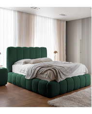 Łóżka tapicerowane Cande 160x200, podnośnik, stelaż, pojemnik, Gruszka Meble
