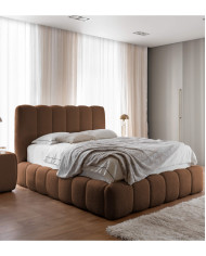 Łóżka tapicerowane Cande 160x200, podnośnik, stelaż, pojemnik, Gruszka Meble