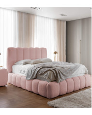 Łóżka tapicerowane Cande 160x200, podnośnik, stelaż, pojemnik, Gruszka Meble