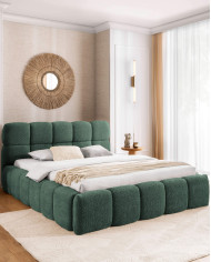 Łóżka tapicerowane Sorento 160x200, podnośnik, stelaż, pojemnik, Gruszka Meble