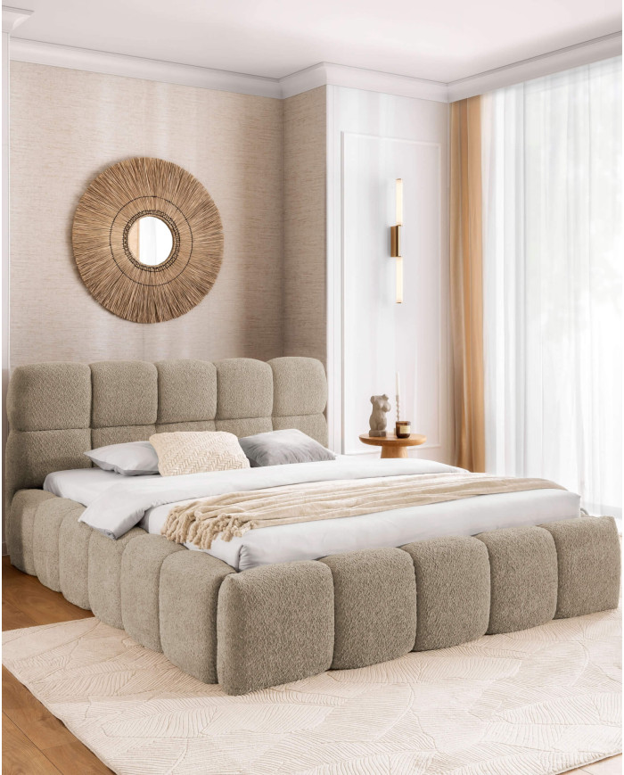 Łóżka tapicerowane Sorento 200x200, podnośnik, stelaż, pojemnik, Gruszka Meble