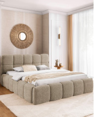 Łóżka tapicerowane Sorento 200x200, podnośnik, stelaż, pojemnik, Gruszka Meble