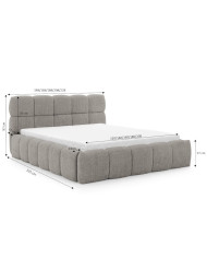 Łóżka tapicerowane Sorento 200x200, podnośnik, stelaż, pojemnik, Gruszka Meble