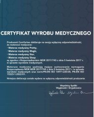 Materac medyczny Dark, 90x200 cm, dwustronny, kieszeniowy, wysokie sprężyny, kokos, zdejmowany pokrowiec, H5, Comforteo